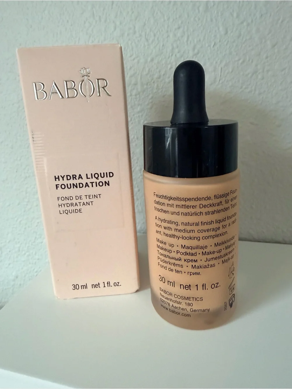 BABOR Hydro Liquid Foundation in 03 Peach Vanilla - Hydrating